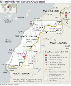 Mapa Sahara Occidental